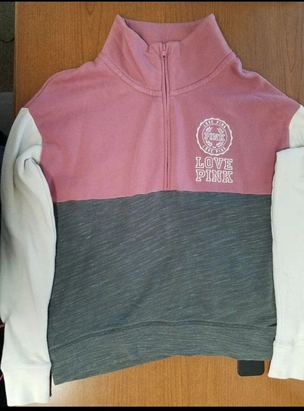 VS PINK XS lightweight 1/4 zip pullover